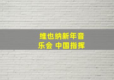 维也纳新年音乐会 中国指挥